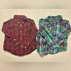 Ralph Lauren Kids Plaid Button Down Shirts - Red and Blue